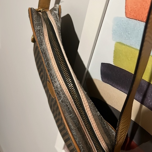 Vintage FENDI Pequin Stripe Canvas Crossbody Shoulder Bag! AUTHENTIC LUXURY - Picture 14 of 17
